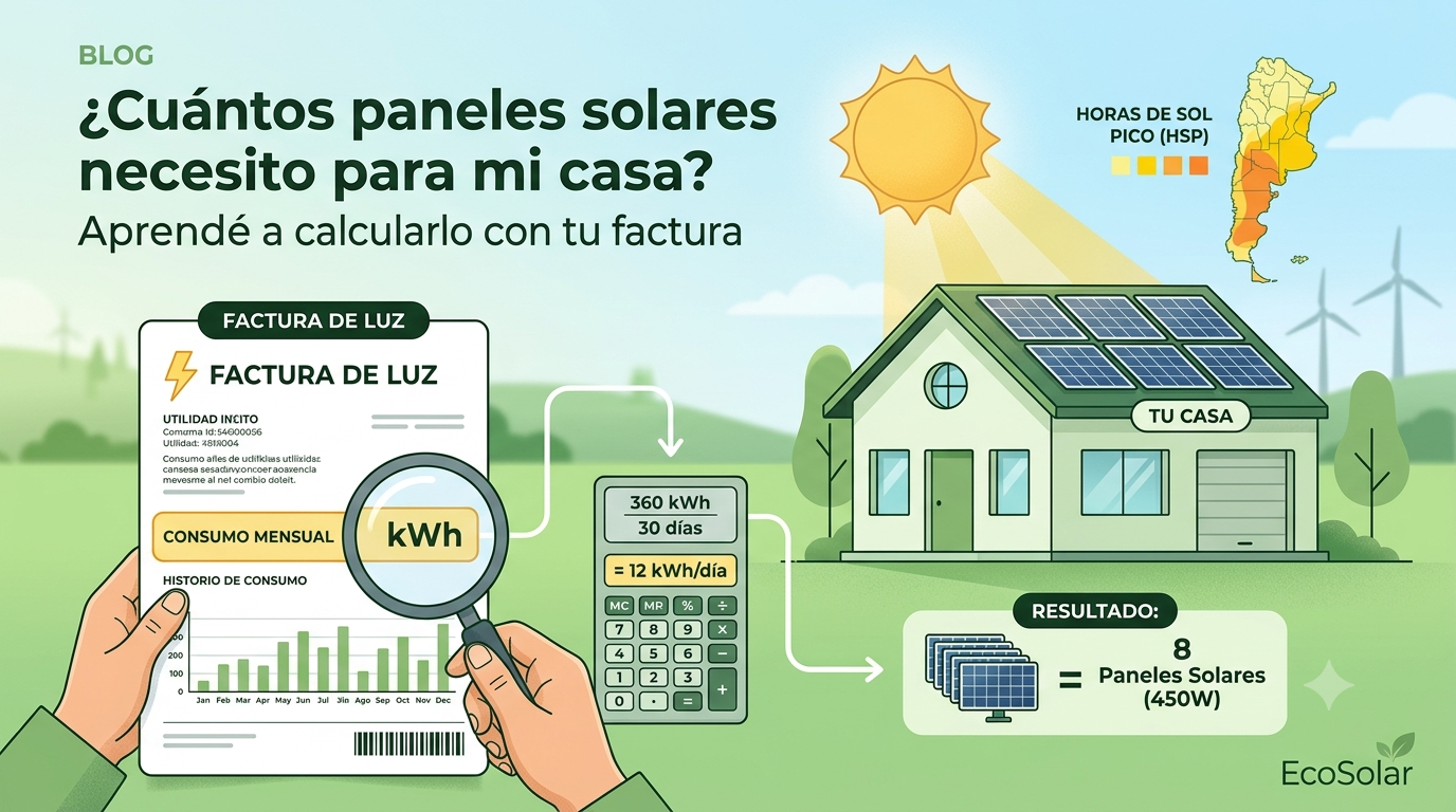 Cálculo de paneles solares necesarios para una casa