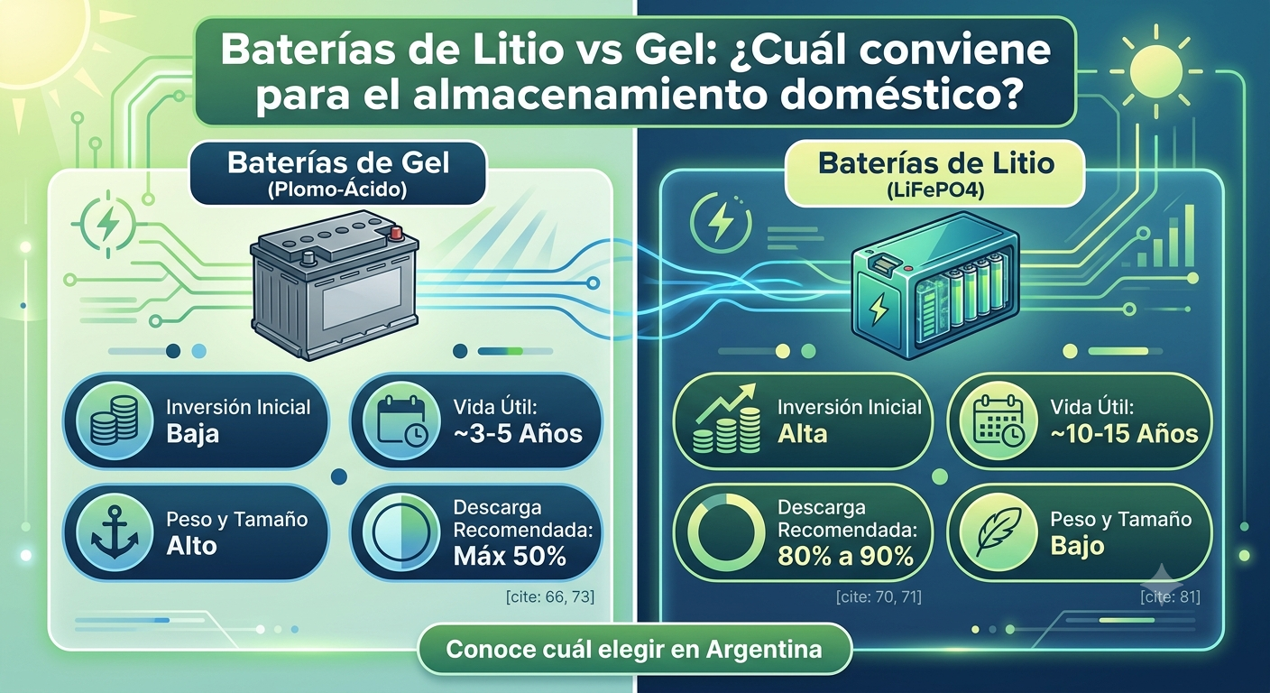 Baterías de Litio vs Gel para almacenamiento solar